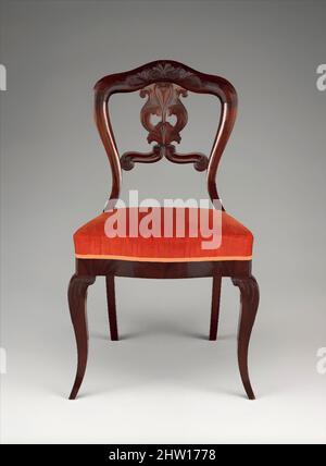 Art inspiré par une chaise d'appoint, env. 1845, fabriqué à New York, New York, États-Unis, américain, noyer avec sièges capitonnés, H. 33 1/2 po. (85,1 cm), mobilier, oeuvres classiques modernisées par Artotop avec une touche de modernité. Formes, couleur et valeur, impact visuel accrocheur sur l'art émotions par la liberté d'œuvres d'art d'une manière contemporaine. Un message intemporel qui cherche une nouvelle direction créative. Artistes qui se tournent vers le support numérique et créent le NFT Artotop Banque D'Images