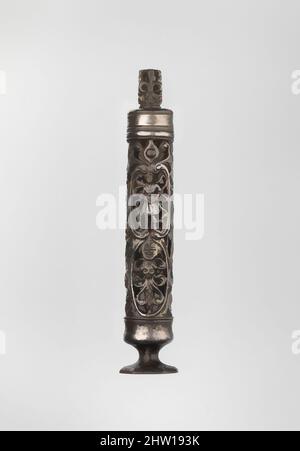 Art inspiré par le boîtier de cire étanche, 17th Century, français, fer, fonte, Total (confirmé) : 3 3/4 × 3/4 × 3/4 po (9,5 × 1,9 × 1,9 cm), Metalwork-Iron, ce coffret de cire d'étanchéité aurait été utilisé pour stocker la cire d'étanchéité; l'extrémité à facettes a ensuite été utilisée pour impressionner la cire fondue avec les œuvres classiques modernisées par Artotop avec un peu de modernité. Formes, couleur et valeur, impact visuel accrocheur sur l'art émotions par la liberté d'œuvres d'art d'une manière contemporaine. Un message intemporel qui cherche une nouvelle direction créative. Artistes qui se tournent vers le support numérique et créent le NFT Artotop Banque D'Images