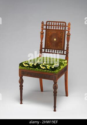 Art inspiré par chaise de côté, 1879, fabriqué à New York, New York, États-Unis, américain, Rosewood, garniture en laiton, nacre et tissu de reproduction, 14 1/2 x 19 1/2 x 44 po. (36,8 x 49,5 x 111,8 cm), mobilier, Herter Brothers (allemand, active New York, 1864–1906), William H, œuvres classiques modernisées par Artotop avec une touche de modernité. Formes, couleur et valeur, impact visuel accrocheur sur l'art émotions par la liberté d'œuvres d'art d'une manière contemporaine. Un message intemporel qui cherche une nouvelle direction créative. Artistes qui se tournent vers le support numérique et créent le NFT Artotop Banque D'Images