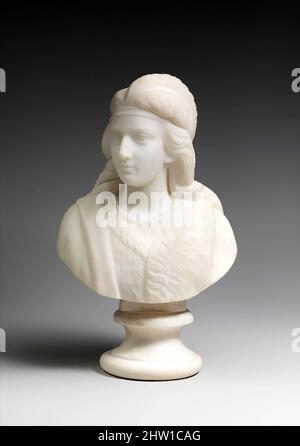 Art inspiré par Minnehaha, 1868, fabriqué à Rome, Italie, marbre, 11 5/8 × 7 1/4 × 4 7/8 po (29,5 × 18,4 × 12,4 cm), Sculpture, Edmonia Lewis (américain, 1844–1907), comme de nombreux sculpteurs américains du XIXe siècle, Lewis, artiste d'ascendance afro-américaine et chippewa (Ojibwa), œuvres classiques modernisées par Artotop avec une touche de modernité. Formes, couleur et valeur, impact visuel accrocheur sur l'art émotions par la liberté d'œuvres d'art d'une manière contemporaine. Un message intemporel qui cherche une nouvelle direction créative. Artistes qui se tournent vers le support numérique et créent le NFT Artotop Banque D'Images