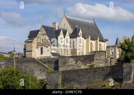 France, Maire-et-Loire, vallée de la Loire classée au patrimoine mondial de l'UNESCO, Angers, le château Banque D'Images