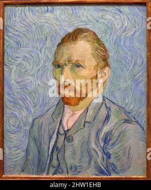 France, Paris, Musée d'Orsay, l'Eglise d'Auvers-sur-Oise, portrait de l'artiste (1889) autoportrait de Vincent van Gogh Banque D'Images