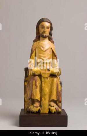 Art inspiré par Dieu de la Trinité, ca. 1300, fabriqué dans la vallée du Rhin, Allemagne, allemand, Limewood (?) avec pastiglia, polychromie et dorure, 9 13/16 × 4 × 1 15/16 po. (25 × 10,2 × 5 cm), Sculpture-Bois, les chrétiens du Moyen-âge croyaient que Dieu est trois personnes : le Père, le fils, et, oeuvres classiques modernisées par Artotop avec un peu de modernité. Formes, couleur et valeur, impact visuel accrocheur sur l'art émotions par la liberté d'œuvres d'art d'une manière contemporaine. Un message intemporel qui cherche une nouvelle direction créative. Artistes qui se tournent vers le support numérique et créent le NFT Artotop Banque D'Images