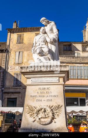 France, Lozère, Florac, maonument de guerre Banque D'Images