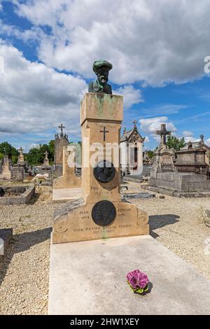 France, Aube, la Côte des Bar, Essoyes, cimetière, tombe de Pierre Auguste Renoir et Jean Renoir Banque D'Images