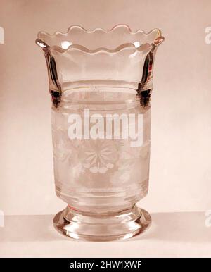 Art inspiré par le vase de céleri, env. 1865, fabriqué à Portland, Maine, États-Unis, américain, Verre pressé, H. 6 1/4 po. (15,9 cm), Glass, Portland Glass Company (1864–73, œuvres classiques modernisées par Artotop avec une touche de modernité. Formes, couleur et valeur, impact visuel accrocheur sur l'art émotions par la liberté d'œuvres d'art d'une manière contemporaine. Un message intemporel qui cherche une nouvelle direction créative. Artistes qui se tournent vers le support numérique et créent le NFT Artotop Banque D'Images