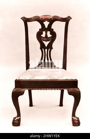 Art inspiré par Side chair, 1755–90, fabriqué à New York, États-Unis, américain, acajou, érable, pin blanc, 38 1/4 x 22 x 22 1/2 po (97,2 x 55,9 x 57,2 cm), mobilier, oeuvres classiques modernisées par Artotop avec une touche de modernité. Formes, couleur et valeur, impact visuel accrocheur sur l'art émotions par la liberté d'œuvres d'art d'une manière contemporaine. Un message intemporel qui cherche une nouvelle direction créative. Artistes qui se tournent vers le support numérique et créent le NFT Artotop Banque D'Images