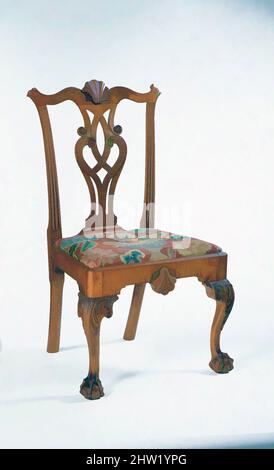 Art inspiré par Side chair, 1755–90, fabriqué à Philadelphie, Pennsylvanie, États-Unis, Américain, érable, cèdre blanc de l'Atlantique, 39 1/4 x 21 3/8 x 21 1/4 po. (99,7 x 54,3 x 54 cm), mobilier, oeuvres classiques modernisées par Artotop avec une touche de modernité. Formes, couleur et valeur, impact visuel accrocheur sur l'art émotions par la liberté d'œuvres d'art d'une manière contemporaine. Un message intemporel qui cherche une nouvelle direction créative. Artistes qui se tournent vers le support numérique et créent le NFT Artotop Banque D'Images