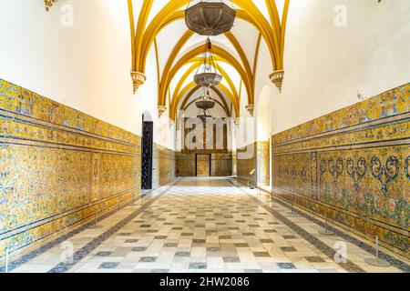 De Gotische Palast, Königspalast Alcázar, Sevilla Andalusien, Espagnol | Palais Gothique, les Alcázars royaux de Séville, Andalousie, Espagne Banque D'Images