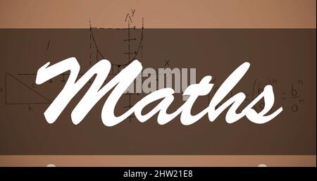 Image de texte mathématique sur des équations mathématiques sur fond marron Banque D'Images