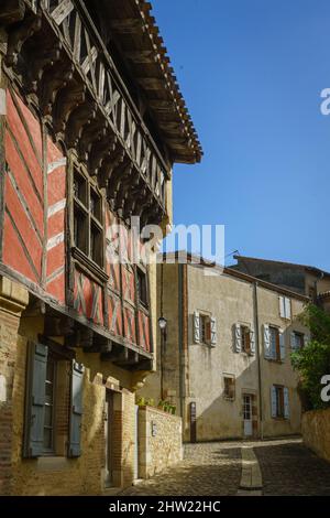 Détails des maisons dans le centre historique d'Auvillar. France. Banque D'Images