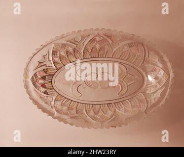 Art inspiré par le plat, env. 1835, verre pressé Lacy, 6 3/8 x 9 1/4 po. (16,2 x 23,5 cm), verre, oeuvres classiques modernisées par Artotop avec une touche de modernité. Formes, couleur et valeur, impact visuel accrocheur sur l'art émotions par la liberté d'œuvres d'art d'une manière contemporaine. Un message intemporel qui cherche une nouvelle direction créative. Artistes qui se tournent vers le support numérique et créent le NFT Artotop Banque D'Images