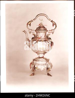 Art inspiré par teakettle, 1850, fabriqué à New York, New York, États-Unis, américain, argent, Total : 17 3/16 x 9 3/4 x 8 9/16 pouces (43,7 x 24,8 x 21,7 cm) ; 75 oz. 12 dwt., argent, John C. Moore (env. 1802–1874), en 1850, Marshall Lefferts, président de New York et de la Nouvelle-Angleterre et, Classic œuvres modernisées par Artotop avec un peu de modernité. Formes, couleur et valeur, impact visuel accrocheur sur l'art émotions par la liberté d'œuvres d'art d'une manière contemporaine. Un message intemporel qui cherche une nouvelle direction créative. Artistes qui se tournent vers le support numérique et créent le NFT Artotop Banque D'Images