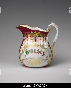 Art inspiré par Pitcher, env. 1865, fabriqué à Boston, Massachusetts, États-Unis, américain, Porcelaine, décoration émail verglaçante et dorure, H. 9 5/8 po. (24,4 cm) ; diamètre 9 1/4 po (23,5 cm), céramique, oeuvres classiques modernisées par Artotop avec une touche de modernité. Formes, couleur et valeur, impact visuel accrocheur sur l'art émotions par la liberté d'œuvres d'art d'une manière contemporaine. Un message intemporel qui cherche une nouvelle direction créative. Artistes qui se tournent vers le support numérique et créent le NFT Artotop Banque D'Images