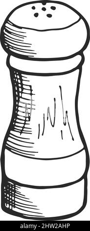 Saupoudreuse à la main. Esquisse du contenant à condiments Illustration de Vecteur