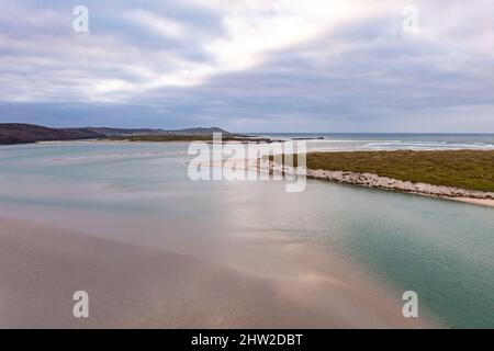 Plage de Dooey par Lettermaceward dans le comté de Donegal - Irlande. Banque D'Images