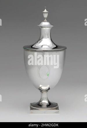 Art inspiré par Sugar Bowl, env. 1800, fabriqué à New York, New York, États-Unis, américain, argent, Au total : H. 9 15/16 po. (25,2 cm) ; 11 oz. 13 l/h (362,1 g), Silver, Joel Sayre (1778–1818) ou, John Sayre (1771–1852, œuvres classiques modernisées par Artotop avec une touche de modernité. Formes, couleur et valeur, impact visuel accrocheur sur l'art émotions par la liberté d'œuvres d'art d'une manière contemporaine. Un message intemporel qui cherche une nouvelle direction créative. Artistes qui se tournent vers le support numérique et créent le NFT Artotop Banque D'Images