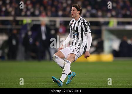 Florence, Italie, 2nd mars 2022. Dusan Vlahovic de Juventus pendant le match de Coppa Italia au Stadio Artemio Franchi, Florence. Le crédit photo devrait se lire: Jonathan Moscrop / Sportimage Banque D'Images