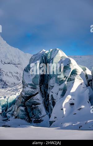 Glacier de sortie de Svínajokull du parc national de Vatnajokull, sud-est de l'Islande Banque D'Images