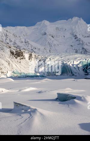 Glacier de sortie de Svínajokull du parc national de Vatnajokull, sud-est de l'Islande Banque D'Images