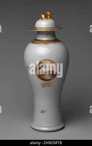 Art inspiré par un vase couvert, env. 1800, fabriqué en Chine, chinois, porcelaine, H. 13 po. (33 cm), céramique, oeuvres classiques modernisées par Artotop avec une touche de modernité. Formes, couleur et valeur, impact visuel accrocheur sur l'art émotions par la liberté d'œuvres d'art d'une manière contemporaine. Un message intemporel qui cherche une nouvelle direction créative. Artistes qui se tournent vers le support numérique et créent le NFT Artotop Banque D'Images