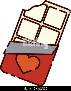 Barre de chocolat isolée conception plate illustration vectorielle Illustration de Vecteur