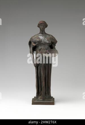 Art inspiré par la peinture et la sculpture, 1899, bronze, 12 1/4 × 4 1/8 × 2 3/4 po. (31,1 × 10,5 × 7 cm), Sculpture, Daniel Chester French (American, Exeter, New Hampshire 1850–1931 Stockbridge, Massachusetts), situé à Fifth Avenue et soixante-dixième Street, The Richard Morris Hunt Memorial, Classic œuvres modernisées par Artotop avec une touche de modernité. Formes, couleur et valeur, impact visuel accrocheur sur l'art émotions par la liberté d'œuvres d'art d'une manière contemporaine. Un message intemporel qui cherche une nouvelle direction créative. Artistes qui se tournent vers le support numérique et créent le NFT Artotop Banque D'Images