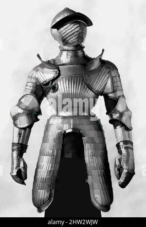 Art inspiré par Three-Quarter Armor, Californie 1525 et plus tard, Augsbourg, allemand, Augsbourg, acier, Cuir, WT. 48 lb 7 oz (21,97 kg) ; casque (a) ; H. 12 po. (30,5 cm) ; avec 11 po (27,9 cm) ; D. 12 1/2 po (31,8 cm) ; poids 6 lb 1,2 oz (2755,6 g) ; gauntlet (p) ; H. 10 1/2 po. (26,7 cm); W. 5 po, œuvres classiques modernisées par Artotop avec une touche de modernité. Formes, couleur et valeur, impact visuel accrocheur sur l'art émotions par la liberté d'œuvres d'art d'une manière contemporaine. Un message intemporel qui cherche une nouvelle direction créative. Artistes qui se tournent vers le support numérique et créent le NFT Artotop Banque D'Images