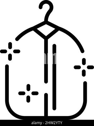 Nettoyez le vecteur de contour de l'icône de la veste de suspension. Toile de table. Repassage à la maison Illustration de Vecteur