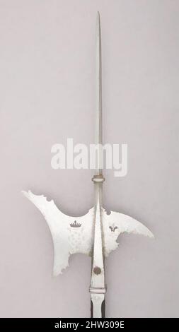 Art inspiré par Halberd, ca. 1550, italien, acier, bois, L. 96 1/8 po. (244 cm) ; L. de la tête 21 po. (53,3 cm) ; avec 11 1/8 po (28,2 cm) ; poids 5 lb 4 oz (2381,4 g), Shafted Weapted Weapons, Classic œuvres modernisées par Artotop avec une touche de modernité. Formes, couleur et valeur, impact visuel accrocheur sur l'art émotions par la liberté d'œuvres d'art d'une manière contemporaine. Un message intemporel qui cherche une nouvelle direction créative. Artistes qui se tournent vers le support numérique et créent le NFT Artotop Banque D'Images