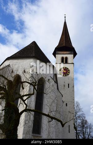 Église du château d'Interlaken (Schlossirche) en Suisse Banque D'Images