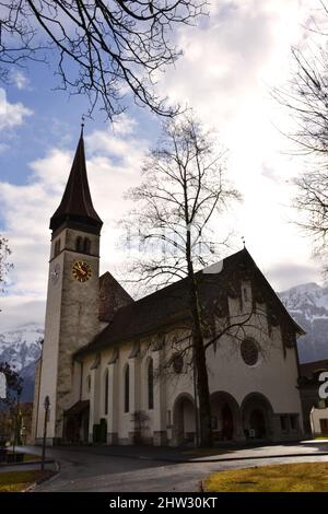 Église du château d'Interlaken (Schlossirche) en Suisse Banque D'Images