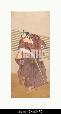 Art inspiré par le deuxième Ichikawa Yaozo comme un Samurai, période Edo (1615–1868), probablement 1773, Japon, impression polychrome sur bois; Encre et couleur sur papier, Hosoban ; 12 5/16 x 5 9/16 cm (31,3 x 14,1 cm), tirages, Katsukawa Shunshō (japonais, 1726–1792, œuvres classiques modernisées par Artotop avec une touche de modernité. Formes, couleur et valeur, impact visuel accrocheur sur l'art émotions par la liberté d'œuvres d'art d'une manière contemporaine. Un message intemporel qui cherche une nouvelle direction créative. Artistes qui se tournent vers le support numérique et créent le NFT Artotop Banque D'Images