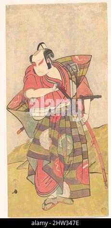 Art inspiré par le deuxième Ichikawa Yaozo comme un Samurai vêtu d'un kamishimo gaudy, période Edo (1615–1868), probablement 1773, Japon, imprimé polychrome en blocs de bois; encre et couleur sur papier, 11 23/32 x 5 5/8 cm (29,8 x 14,3 cm), tirages, Katsukawa Shunshō (japonais, 1726–1792, œuvres classiques modernisées par Artotop avec une touche de modernité. Formes, couleur et valeur, impact visuel accrocheur sur l'art émotions par la liberté d'œuvres d'art d'une manière contemporaine. Un message intemporel qui cherche une nouvelle direction créative. Artistes qui se tournent vers le support numérique et créent le NFT Artotop Banque D'Images