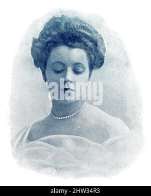 Portrait d'une élégante parisienne. Image du magazine de théâtre franco-allemand illustré « Das Album », 1898. Banque D'Images
