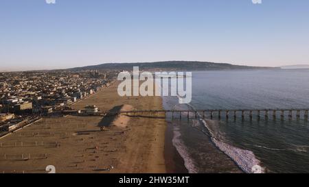 Vue aérienne de Hermosa Beach en Californie, États-Unis Banque D'Images