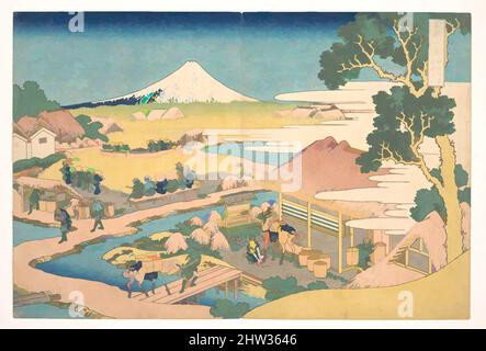 Art inspiré par 冨嶽三十六景 駿州片倉茶園の不二, Fuji des champs de thé Katakura à Suruga (Sunshū Katakura chaen no Fuji), de la série trente-six vues du Mont Fuji (Fugaku sanjūrokkei), période Edo (1615–1868), ca. 1830–32, Japon, impression polychrome sur bois; encre et couleur sur papier, H. 9 13/16, œuvres classiques modernisées par Artotop avec une touche de modernité. Formes, couleur et valeur, impact visuel accrocheur sur l'art émotions par la liberté d'œuvres d'art d'une manière contemporaine. Un message intemporel qui cherche une nouvelle direction créative. Artistes qui se tournent vers le support numérique et créent le NFT Artotop Banque D'Images