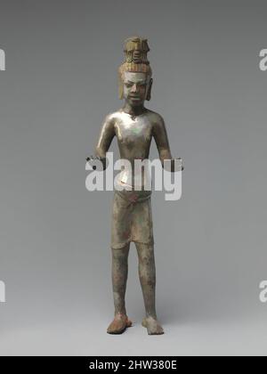 Art inspiré par la debout Bodhisattva Maitreya, le Bouddha du futur, 8th siècle, Thaïlande (province de Buriram, Prakhon Chai), Bronze à haute teneur en étain, ou alliage d'argent, H. 9 7/8 (25 cm), Sculpture, oeuvres classiques modernisées par Artotop avec un peu de modernité. Formes, couleur et valeur, impact visuel accrocheur sur l'art émotions par la liberté d'œuvres d'art d'une manière contemporaine. Un message intemporel qui cherche une nouvelle direction créative. Artistes qui se tournent vers le support numérique et créent le NFT Artotop Banque D'Images