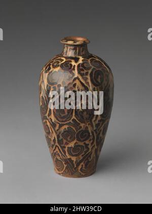 Art inspiré par vase avec Abstract Scroll Design, dynastie Southern Song (1127–1279)–Yuan (1271–1368), 13th–14th Century, Chine, grès avec décoration peinte sur glaçure brune (Jizhou ware), H. 8 1/4 × Diam. 4 1/4 in., céramique, œuvres classiques modernisées par Artotop avec une touche de modernité. Formes, couleur et valeur, impact visuel accrocheur sur l'art émotions par la liberté d'œuvres d'art d'une manière contemporaine. Un message intemporel qui cherche une nouvelle direction créative. Artistes qui se tournent vers le support numérique et créent le NFT Artotop Banque D'Images