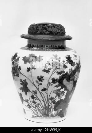 Art inspiré par un pot avec Rock, pivoines et oiseaux, dynastie Qing (1644–1911), Shunzhi (1644–61)–Kangxi (1662–1722), Du milieu à la fin du siècle 17th, Chine, porcelaine peinte avec des émaux de couleur sur le vernis transparent (Jingdezhen ware), H. 11 3/4 in. (29,8 cm), céramique, oeuvres classiques modernisées par Artotop avec une touche de modernité. Formes, couleur et valeur, impact visuel accrocheur sur l'art émotions par la liberté d'œuvres d'art d'une manière contemporaine. Un message intemporel qui cherche une nouvelle direction créative. Artistes qui se tournent vers le support numérique et créent le NFT Artotop Banque D'Images