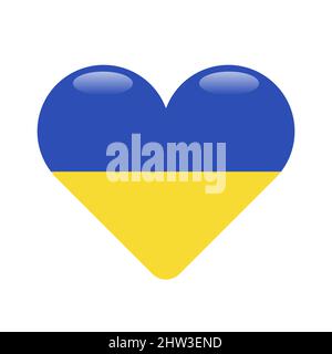 Drapeau de l'Ukraine en forme de coeur. Illustration vectorielle. Symbole national ukrainien Illustration de Vecteur