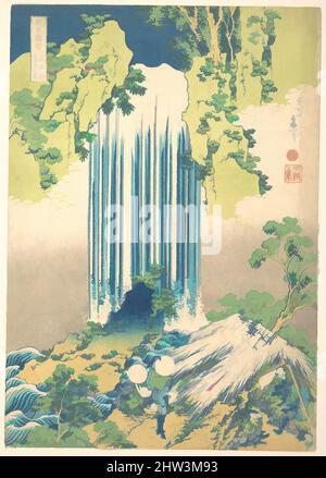 Art inspiré par 諸國瀧廻リ 美濃ノ国養老の滝, Yōrō Waterfall dans la province de Mino (Mino no Yōrō no taki), de la série A Tour of Waterfall in various provinces (Shokoku taki meguri), période Edo (1615–1868), ca. 1832, Japon, imprimé polychrome sur bois ; encre et couleur sur papier, 14 5/8 x 10 1/4 po. (37., oeuvres classiques modernisées par Artotop avec une touche de modernité. Formes, couleur et valeur, impact visuel accrocheur sur l'art émotions par la liberté d'œuvres d'art d'une manière contemporaine. Un message intemporel qui cherche une nouvelle direction créative. Artistes qui se tournent vers le support numérique et créent le NFT Artotop Banque D'Images