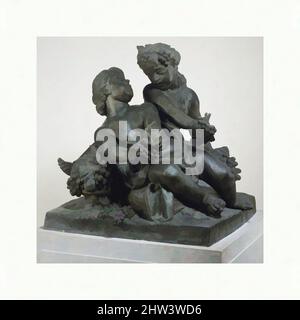 Art inspiré par les enfants jouant avec des fruits, env. 1745–50, italien, Turin, plomb, total : 36 1/2 × 39 × 37 1/2 po. (92,7 × 99,1 × 95,3 cm), Sculpture, Francesco Ladatte (Italien, Turin 1706–1787 Turin), cette œuvre et les enfants jouant avec les oiseaux étaient deux des quatre groupes représentant les œuvres classiques modernisées par Artotop avec une touche de modernité. Formes, couleur et valeur, impact visuel accrocheur sur l'art émotions par la liberté d'œuvres d'art d'une manière contemporaine. Un message intemporel qui cherche une nouvelle direction créative. Artistes qui se tournent vers le support numérique et créent le NFT Artotop Banque D'Images