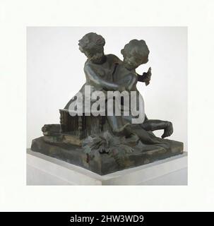 Art inspiré par les enfants jouant avec les oiseaux, env. 1745–50, italien, Turin, plomb, total : 36 1/2 × 37 3/4 × 37 po. (92,7 × 95,9 × 94 cm), Sculpture, Francesco Ladatte (Italien, Turin 1706–1787 Turin), cette œuvre et les enfants jouant avec les fruits étaient deux des quatre groupes représentant les œuvres classiques modernisées par Artotop avec un peu de modernité. Formes, couleur et valeur, impact visuel accrocheur sur l'art émotions par la liberté d'œuvres d'art d'une manière contemporaine. Un message intemporel qui cherche une nouvelle direction créative. Artistes qui se tournent vers le support numérique et créent le NFT Artotop Banque D'Images