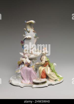 Art inspiré par un couple turc au café, env. 1775–80, allemand, Nymphenburg, porcelaine à pâte dure, 9 × 8 1/4 po (22,9 × 21 cm), céramique-porcelaine, après deux modèles séparés par Franz Anton Bustelli (Suisse, Locarno ca. 1720–1763 Munich), la popularité du thé, du café et du chocolat chaud, les œuvres classiques modernisées par Artotop avec une touche de modernité. Formes, couleur et valeur, impact visuel accrocheur sur l'art émotions par la liberté d'œuvres d'art d'une manière contemporaine. Un message intemporel qui cherche une nouvelle direction créative. Artistes qui se tournent vers le support numérique et créent le NFT Artotop Banque D'Images