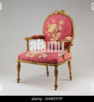 Art inspiré par Armchair (un des six), 1769–71, britannique et français, bois de fruit doré; laine et soie (22-24 gauchines par pouce, 9-10 par centimètre), total: 42 5/8 × 28 × 26 po. (108,3 × 71,1 × 66 cm), mobilier en bois, John Mayhew (britannique, 1736–1811) et William Ince (, œuvres classiques modernisées par Artotop avec une touche de modernité. Formes, couleur et valeur, impact visuel accrocheur sur l'art émotions par la liberté d'œuvres d'art d'une manière contemporaine. Un message intemporel qui cherche une nouvelle direction créative. Artistes qui se tournent vers le support numérique et créent le NFT Artotop Banque D'Images