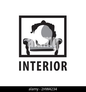 Logo vectoriel design intérieur d'une maison, appartement Illustration de Vecteur