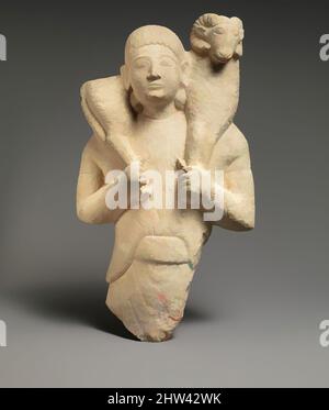 Art inspiré par le porteur de pierre calcaire, archaïque, deuxième quart du 6th siècle avant J.-C., chypriote, calcaire, total: 13 x 7 x 4 po. (33 x 17,8 x 10,2 cm), Sculpture en pierre, Images de adorateurs apportant un animal pour le sacrifice soulignent l'importance de l'agriculture et de l'élevage pour, oeuvres classiques modernisées par Artotop avec un peu de modernité. Formes, couleur et valeur, impact visuel accrocheur sur l'art émotions par la liberté d'œuvres d'art d'une manière contemporaine. Un message intemporel qui cherche une nouvelle direction créative. Artistes qui se tournent vers le support numérique et créent le NFT Artotop Banque D'Images