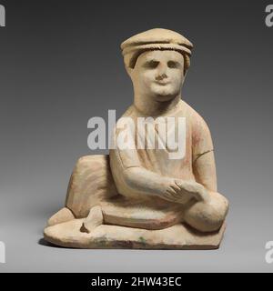 Art inspiré par la statuette Limestone d'un garçon de temple, classique tardif, fin 4th ou début 3rd siècle avant J.-C., chypriote, calcaire, total: 12 x 10 1/4 x 3 3/8 po. (30,5 x 26 x 8,6 cm), Stone Sculpture, le garçon, entièrement drapé dans un piton plissé, tient un canard des deux mains, Classic œuvres modernisées par Artotop avec un peu de modernité. Formes, couleur et valeur, impact visuel accrocheur sur l'art émotions par la liberté d'œuvres d'art d'une manière contemporaine. Un message intemporel qui cherche une nouvelle direction créative. Artistes qui se tournent vers le support numérique et créent le NFT Artotop Banque D'Images