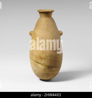 Art inspiré de l'alabasson d'albâtre (vase à parfum), archaïque ou classique, 6th–5th siècle avant J.-C., chypriote, calcite (abâtre), H. 6 7/8 ; Diam. 2 7/8 po (17,5 x 7,3 cm), vases divers-Pierre, l'alabastron a un profil en forme de poire, deux oreilles saillantes, un col évasé, et un out-, des œuvres classiques modernisées par Artotop avec une touche de modernité. Formes, couleur et valeur, impact visuel accrocheur sur l'art émotions par la liberté d'œuvres d'art d'une manière contemporaine. Un message intemporel qui cherche une nouvelle direction créative. Artistes qui se tournent vers le support numérique et créent le NFT Artotop Banque D'Images